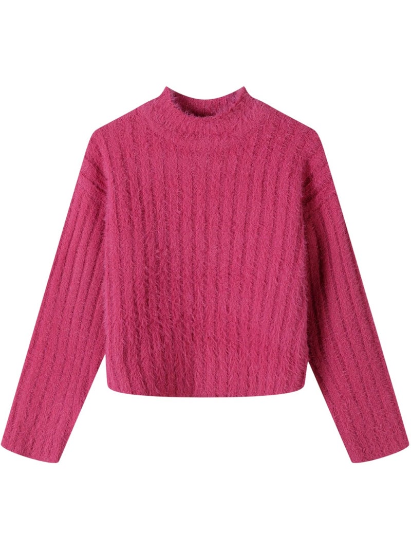 Sweat motif/style duveteux - minoti Rose - Kiabi