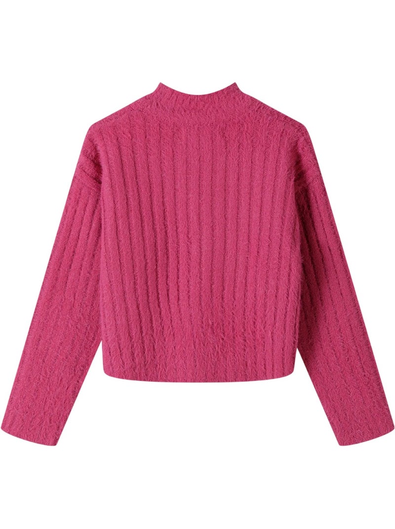 Sweat motif/style duveteux - minoti Rose - Kiabi
