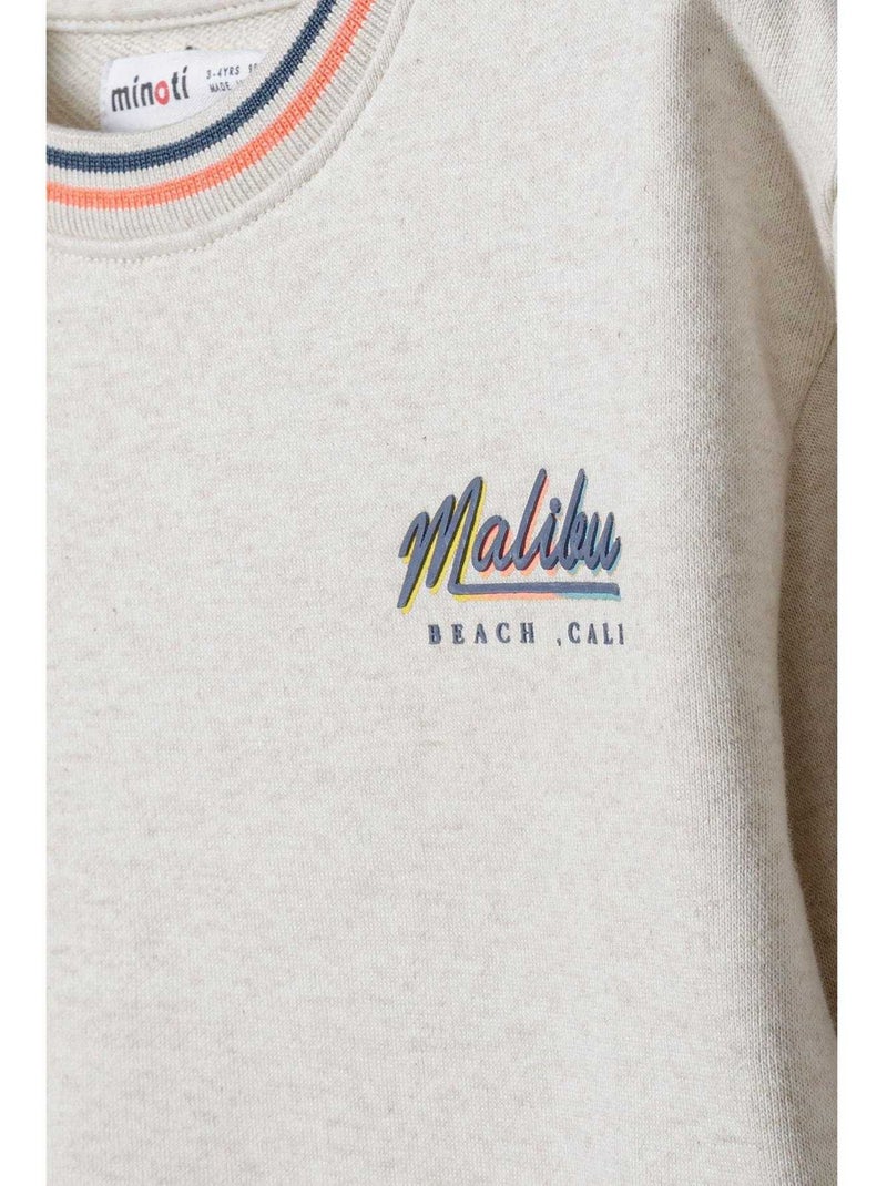 Sweat motif/style imprimé sur poitrine - minoti Beige - Kiabi