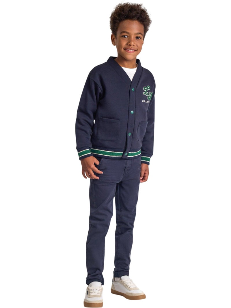 Sweat motif/style imprimé sur poitrine - minoti Bleu - Kiabi