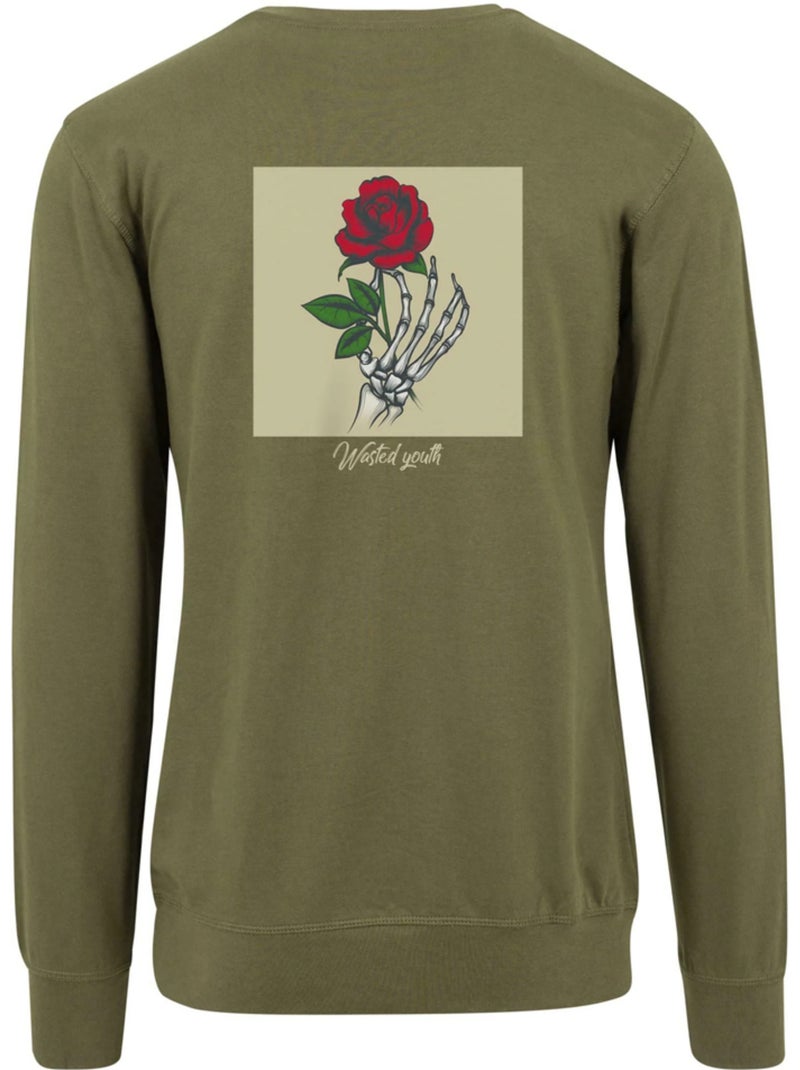 Sweat motif/style jeunesse perdue - mister tee Kaki - Kiabi