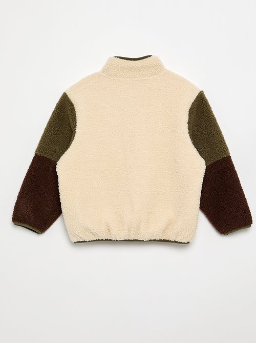 Sweat moutonné zippé à col montant - Kiabi Sweat moutonné zippé à col montant - Kiabi
