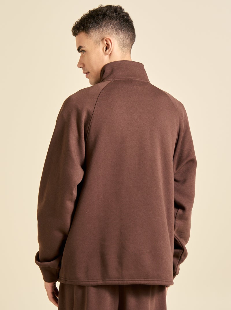 Sweat multi-sport avec col camionneur zippé - (ekstract) Marron - Kiabi