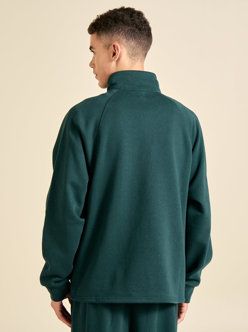 Sweat multi-sport avec col camionneur zippé - (ekstract) Vert - Kiabi