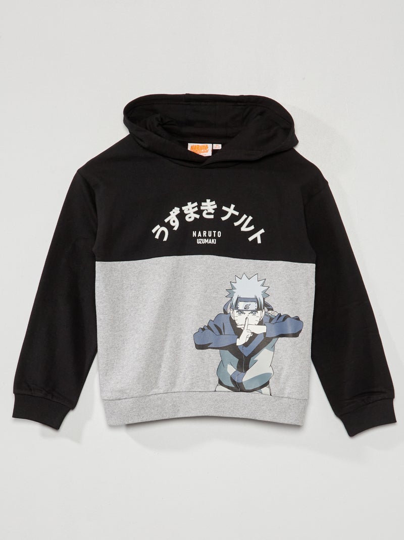 Sweat 'Naruto' à capuche noir - Kiabi