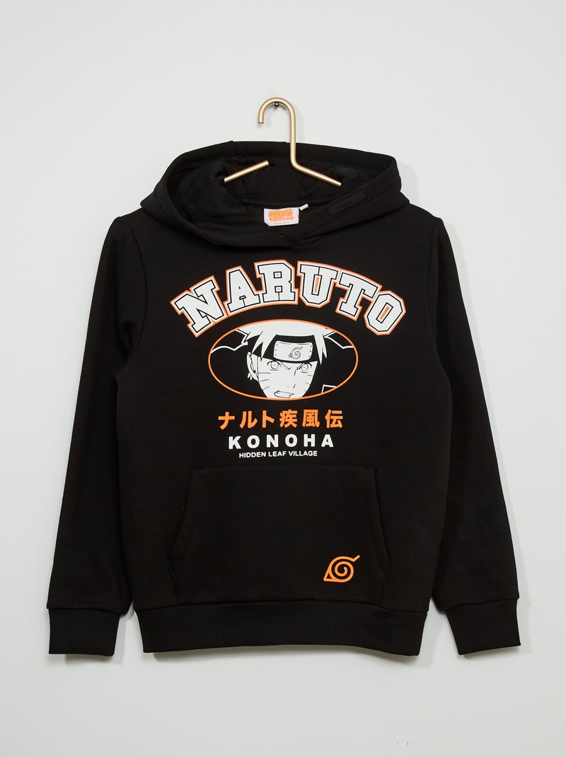 Sweat 'Naruto' en molleton noir - Kiabi