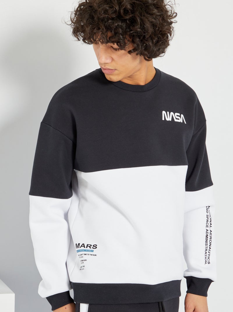 Sweat 'NASA' noir/blanc - Kiabi