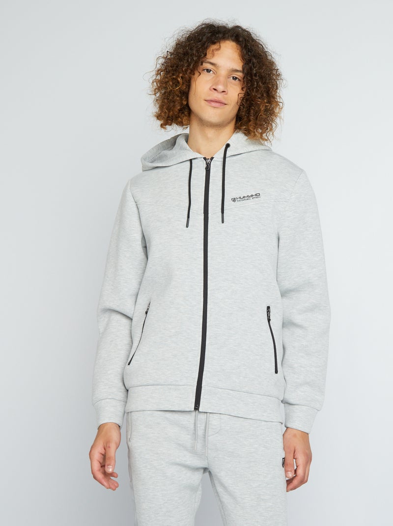 Sweat néoprène à capuche Gris - Kiabi