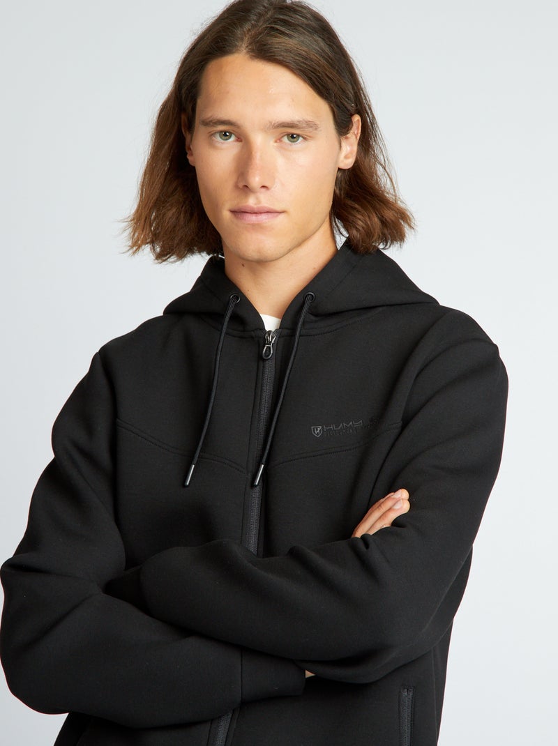 Sweat néoprène à capuche Noir - Kiabi
