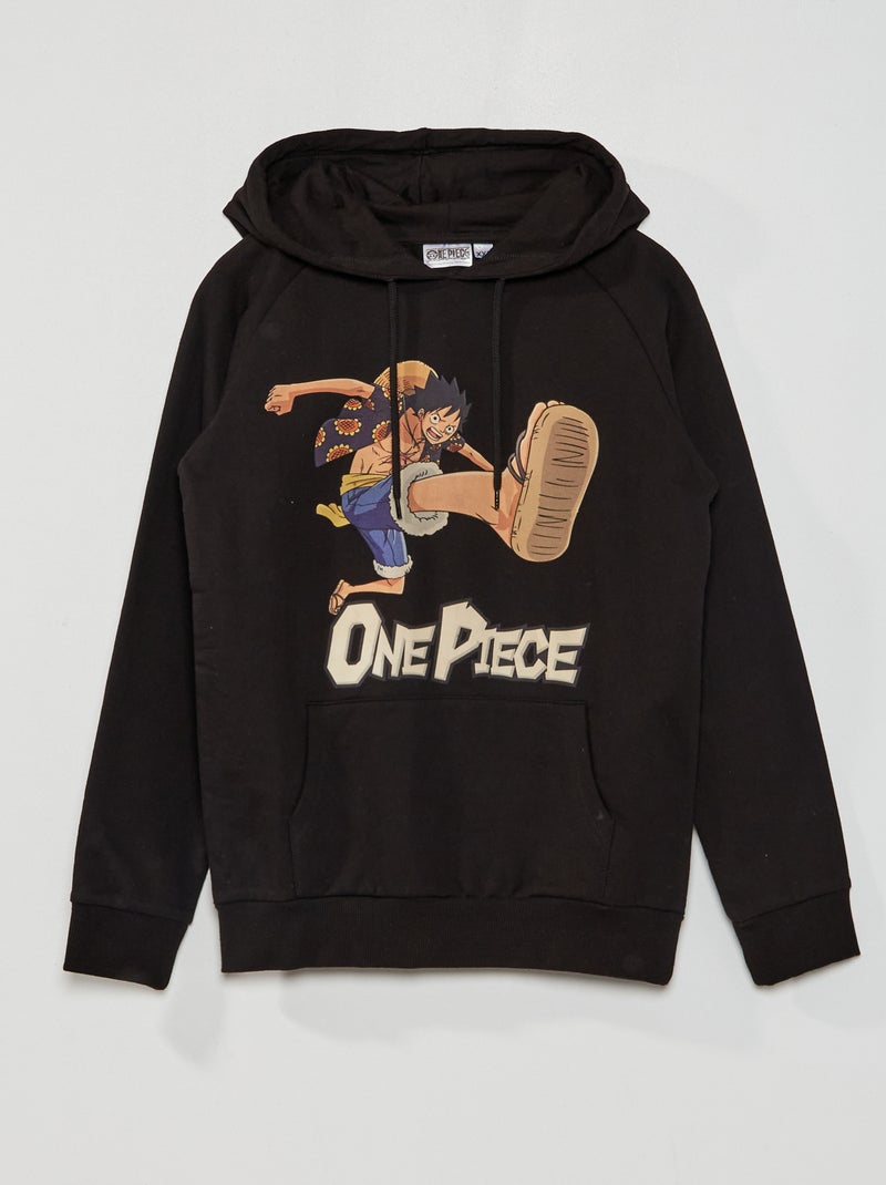 Sweat 'One Piece' à capuche noir - Kiabi