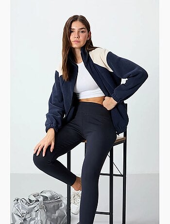 Sweat oversize à col zippé et blocs de couleur tommy