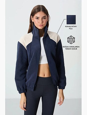 Sweat oversize à col zippé et blocs de couleur tommy
