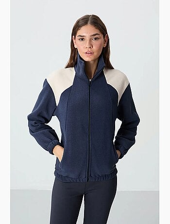 Sweat oversize à col zippé et blocs de couleur tommy
