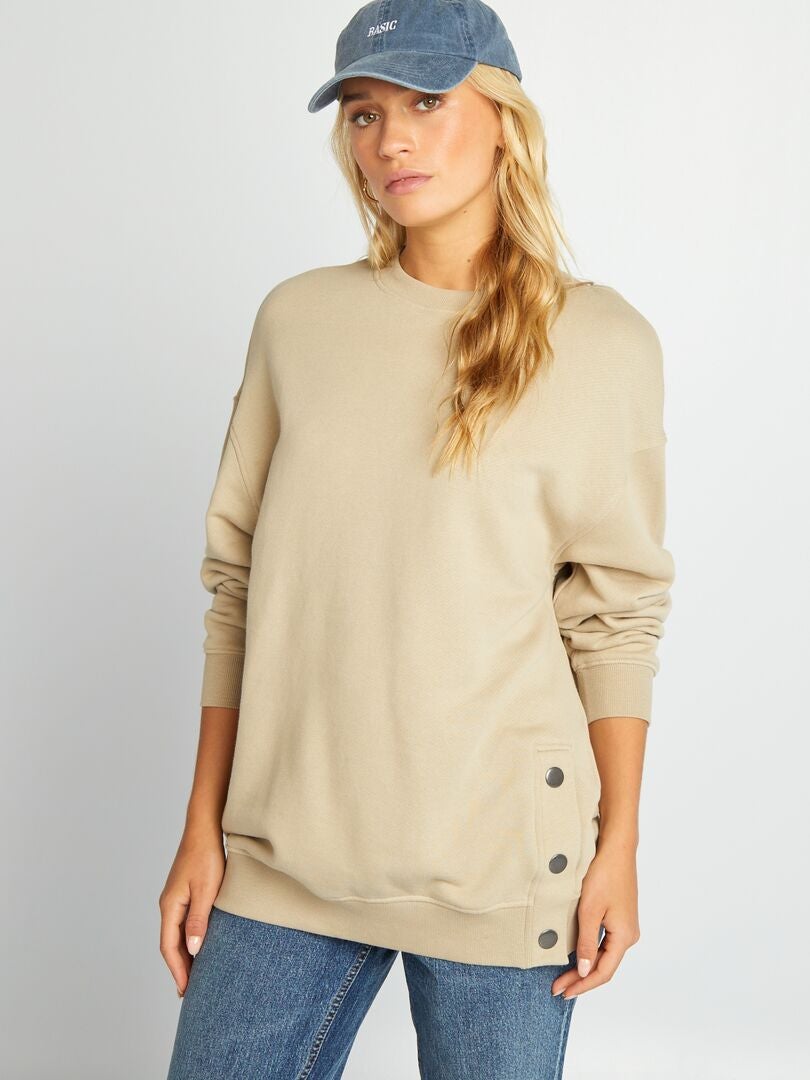 Sweat oversize beige - Kiabi