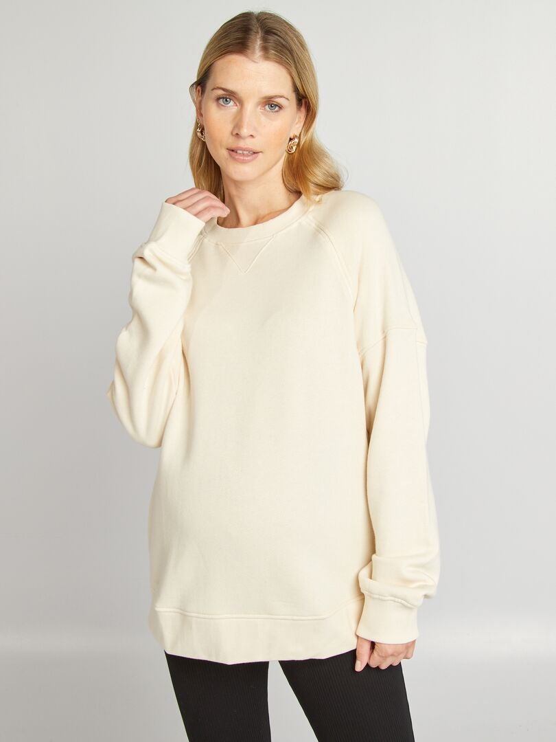 Sweat oversize d'allaitement Beige - Kiabi