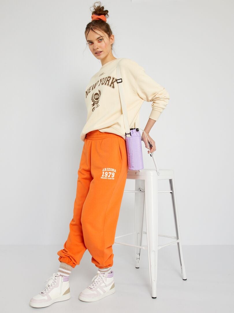 Sweat oversize en molleton Beige - Kiabi