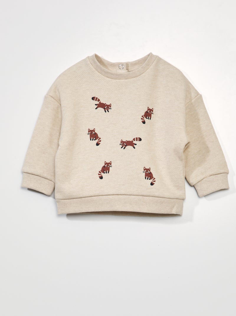 Sweat oversize en molleton léger Beige - Kiabi