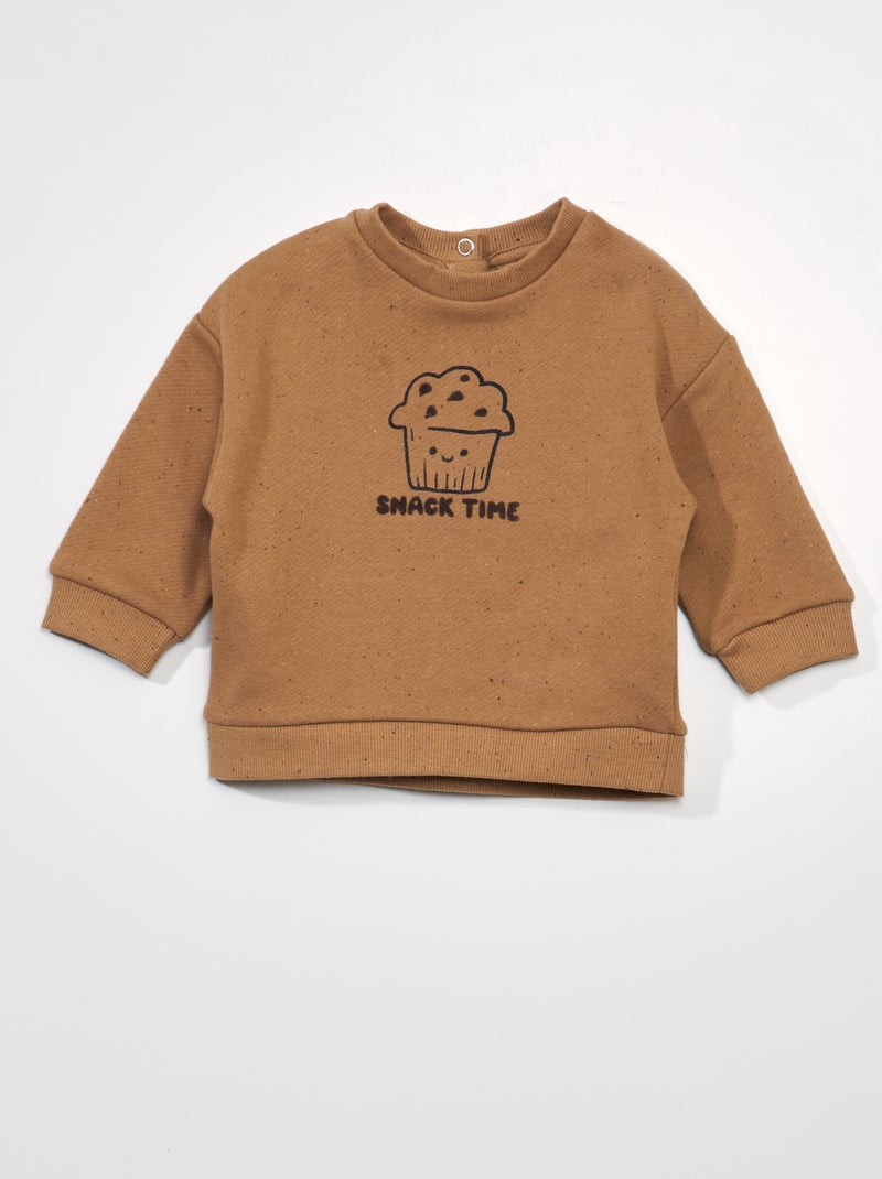 Sweat oversize en molleton léger Marron clair - Kiabi
