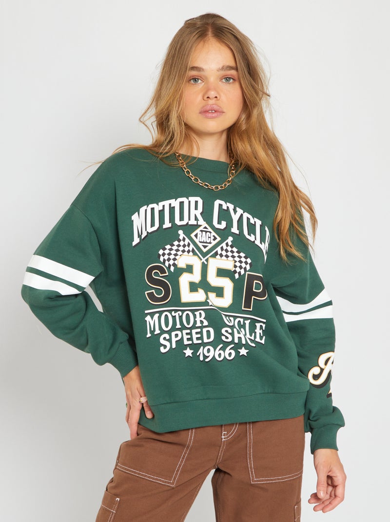 Sweat oversize en molleton Vert - Kiabi