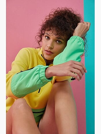Sweat oversize en peluche à demi-zip tommy