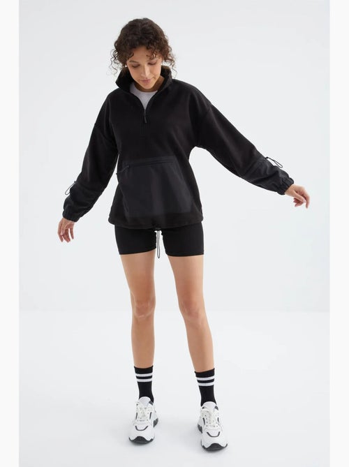 Sweat oversize en peluche à demi-zip tommy - Kiabi