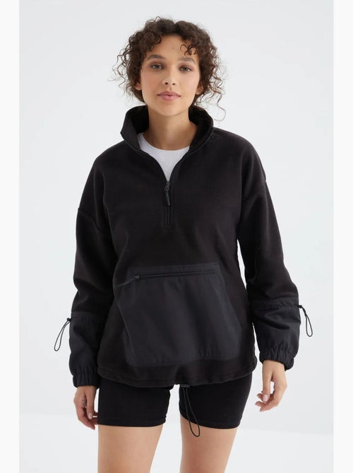 Sweat oversize en peluche à demi-zip tommy - Kiabi