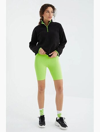 Sweat oversize en velours pelucheux à demi-zip tommy