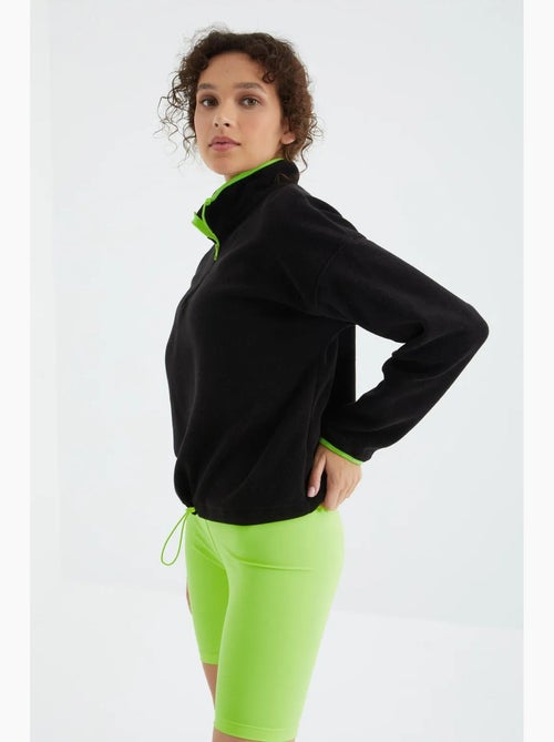Sweat oversize en velours pelucheux à demi-zip tommy - Kiabi