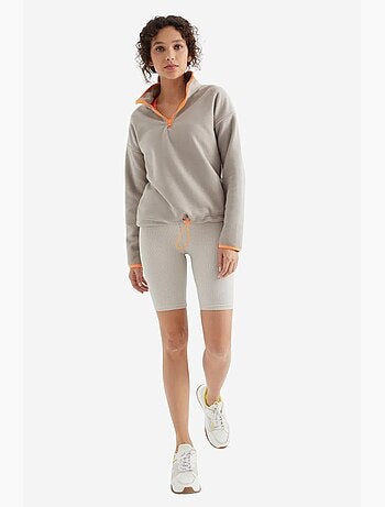 Sweat oversize en velours pelucheux à demi-zip tommy