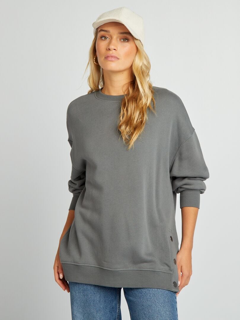 Sweat oversize Gris - Kiabi