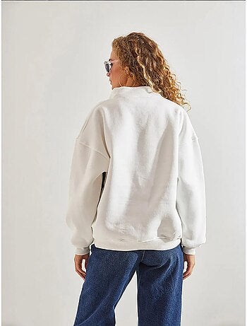 Sweat oversize imprimé à col zippé lucci