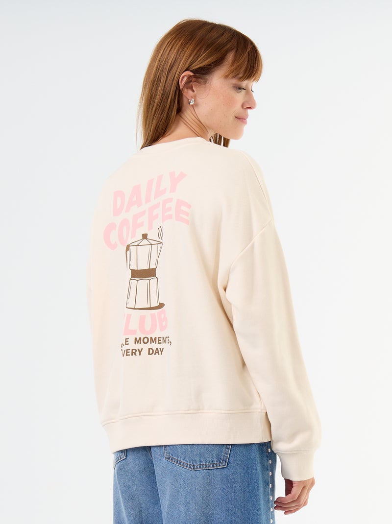 Sweat oversize imprimé Beige - Kiabi
