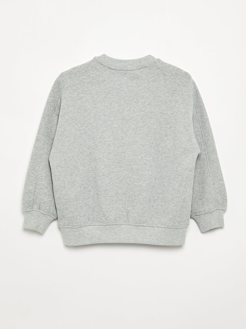 Sweat oversize imprimé Gris - Kiabi