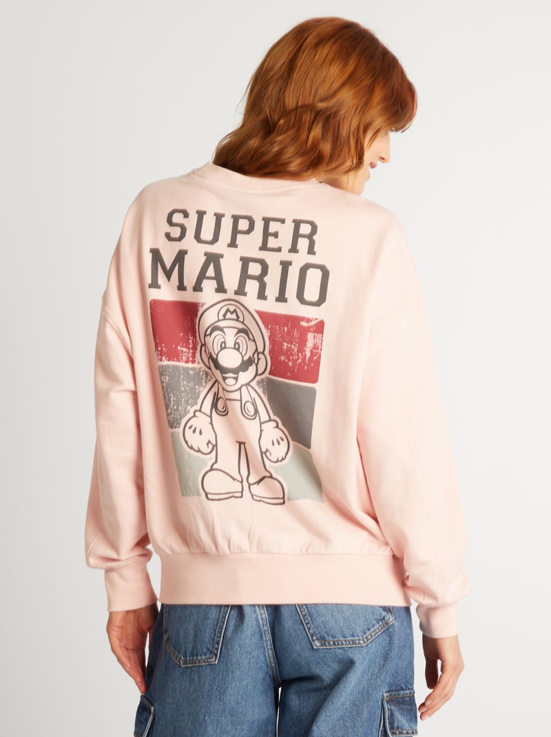 Sweat oversize 'Mario Kart' Rose - Kiabi