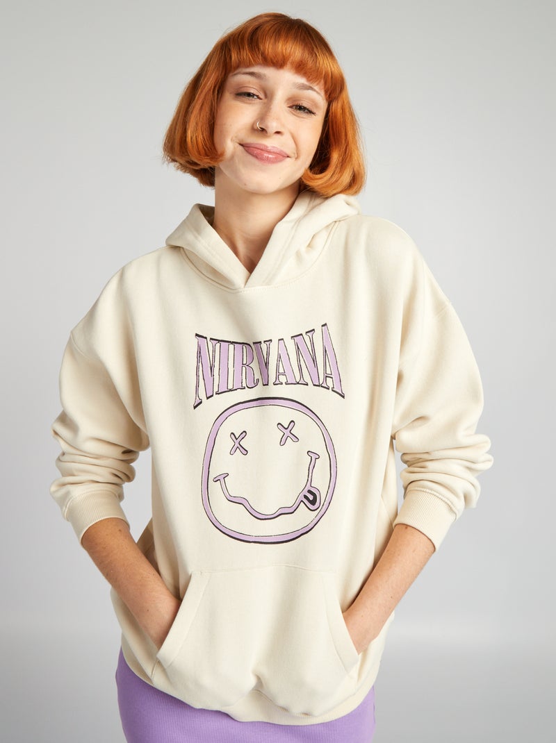 Sweat oversize 'Nirvana' Blanc - Kiabi