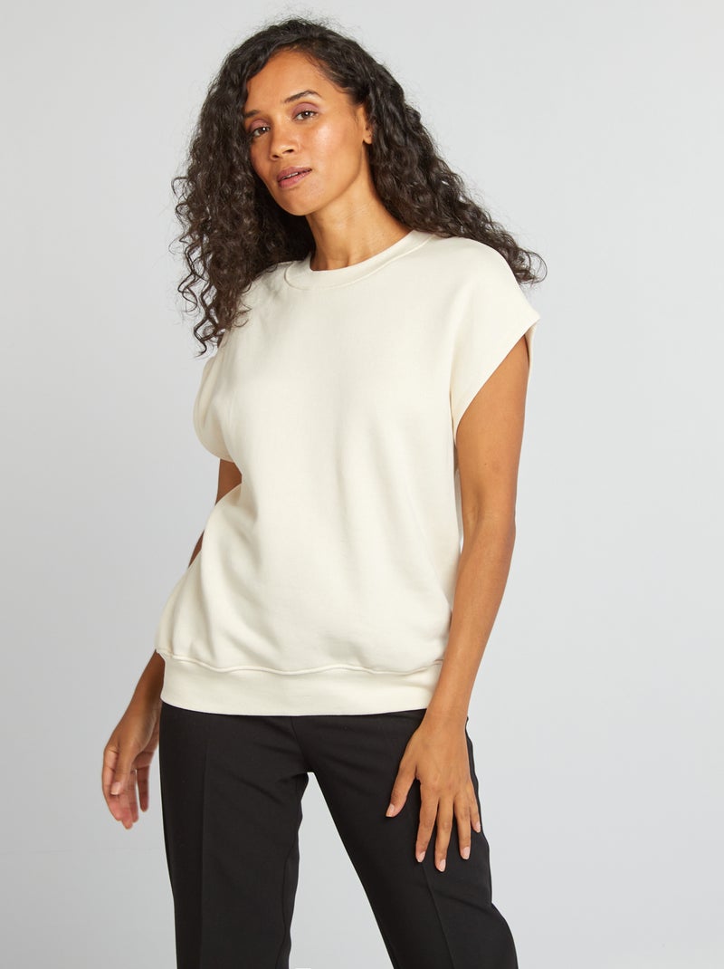 Sweat oversize sans manches Beige - Kiabi