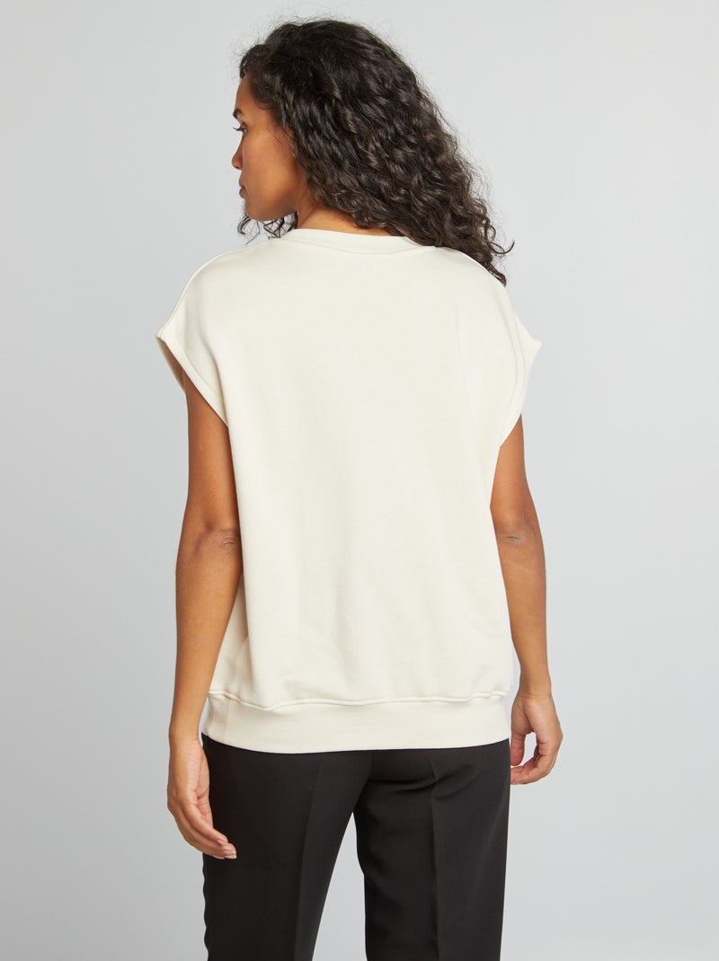 Sweat oversize sans manches Beige - Kiabi
