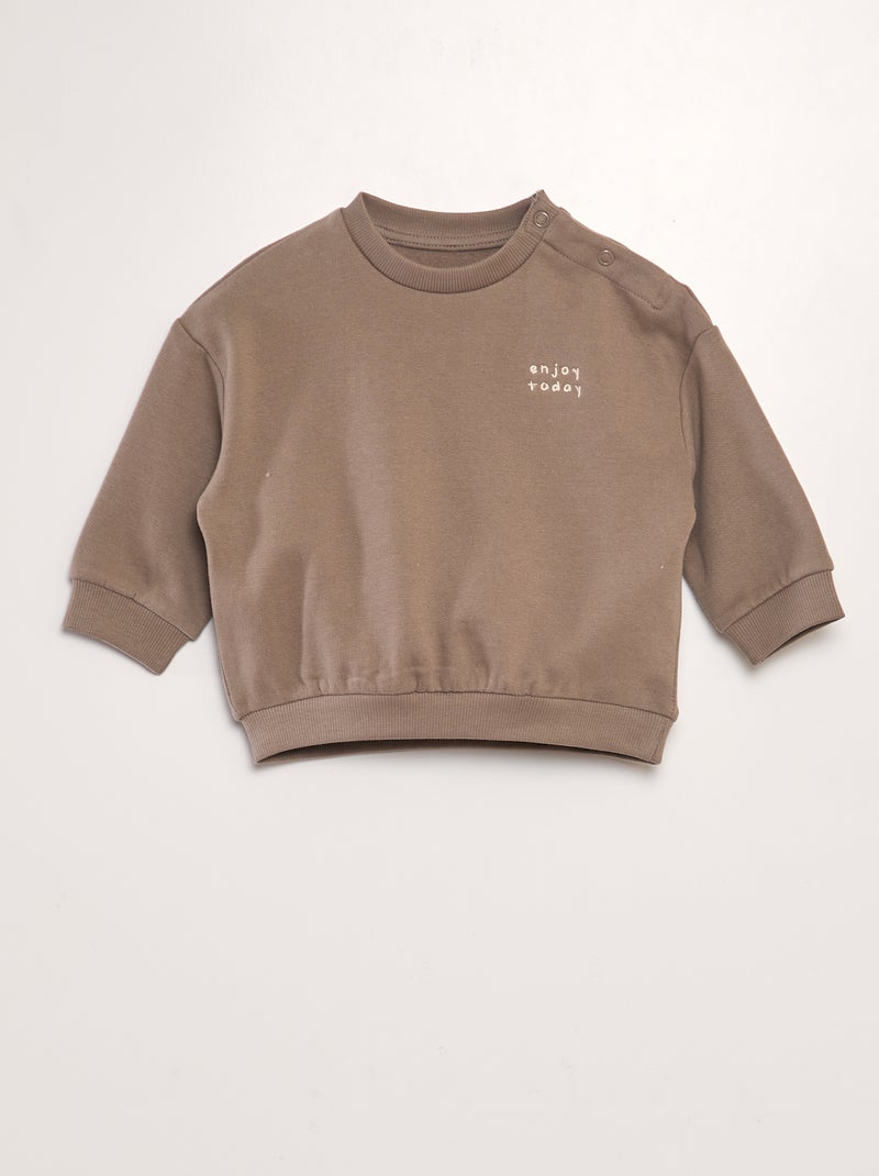 Sweat oversize uni Marron - Kiabi