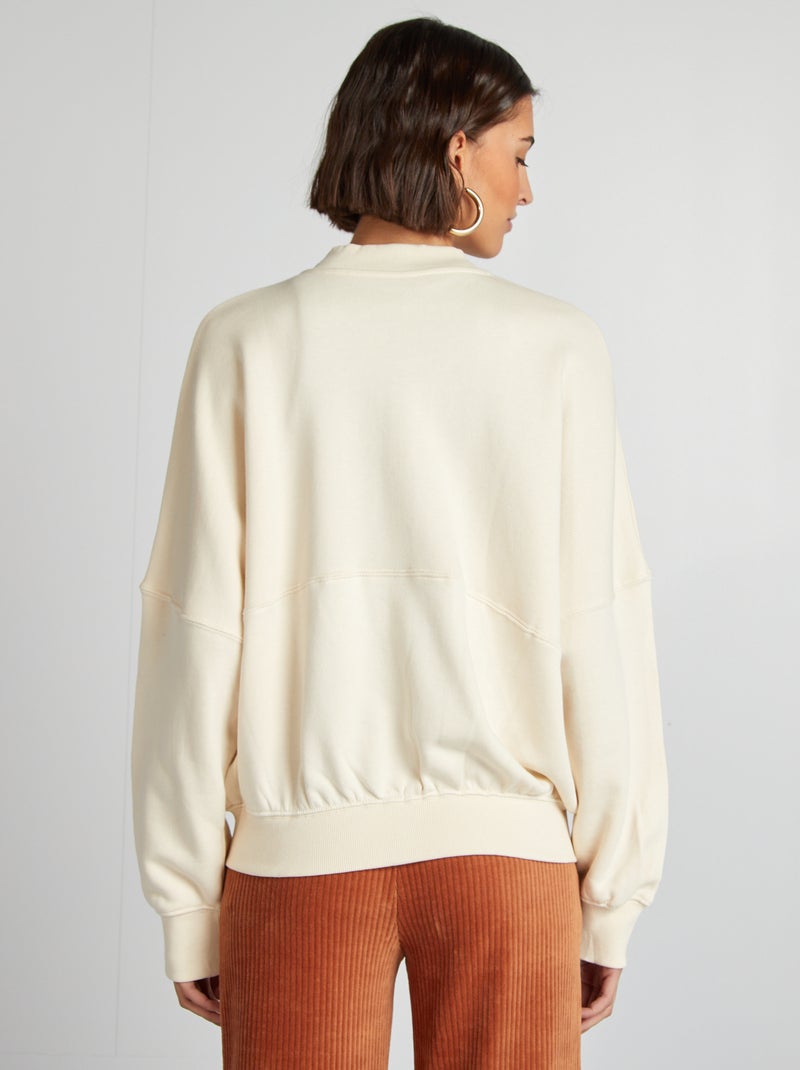 Sweat oversize zippé Blanc - Kiabi