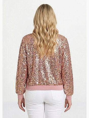 Sweat pailleté à sequins et col rond - Afibel