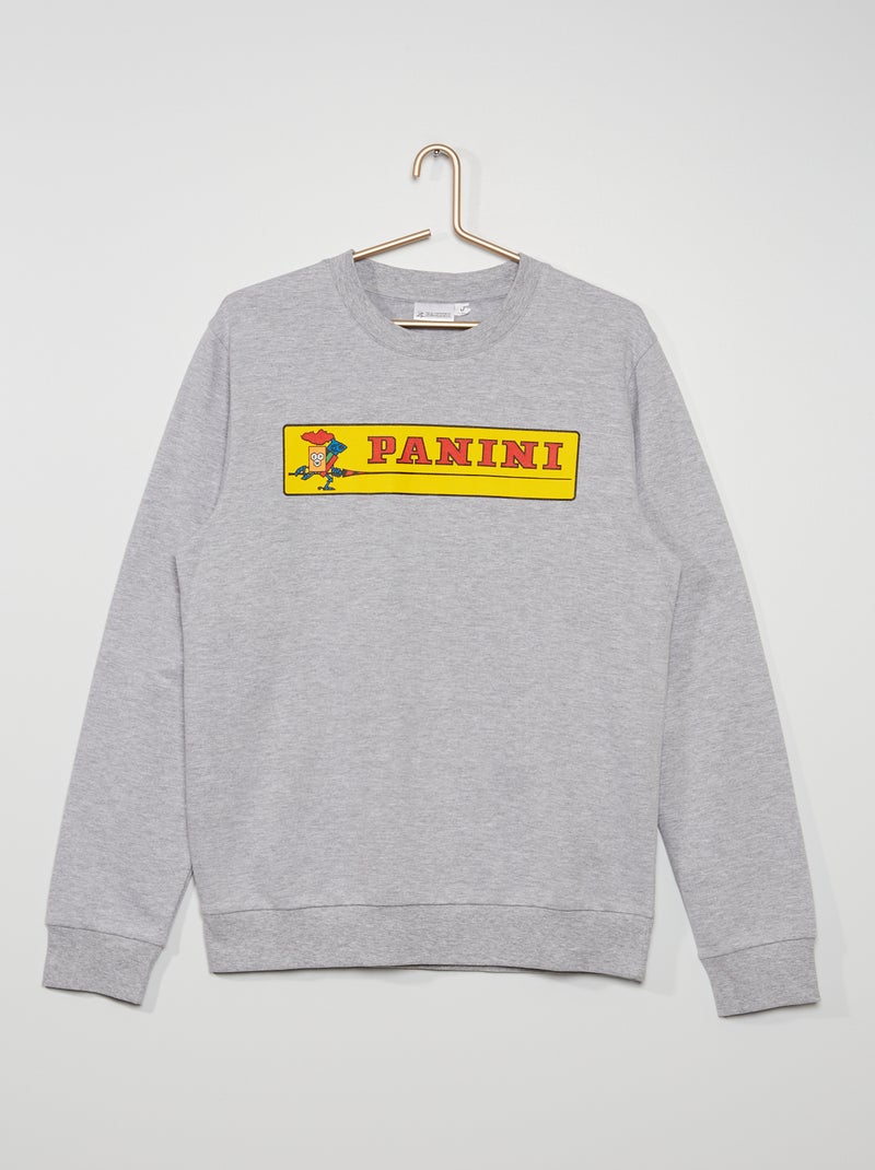 Sweat 'Panini' en molleton gris chiné - Kiabi