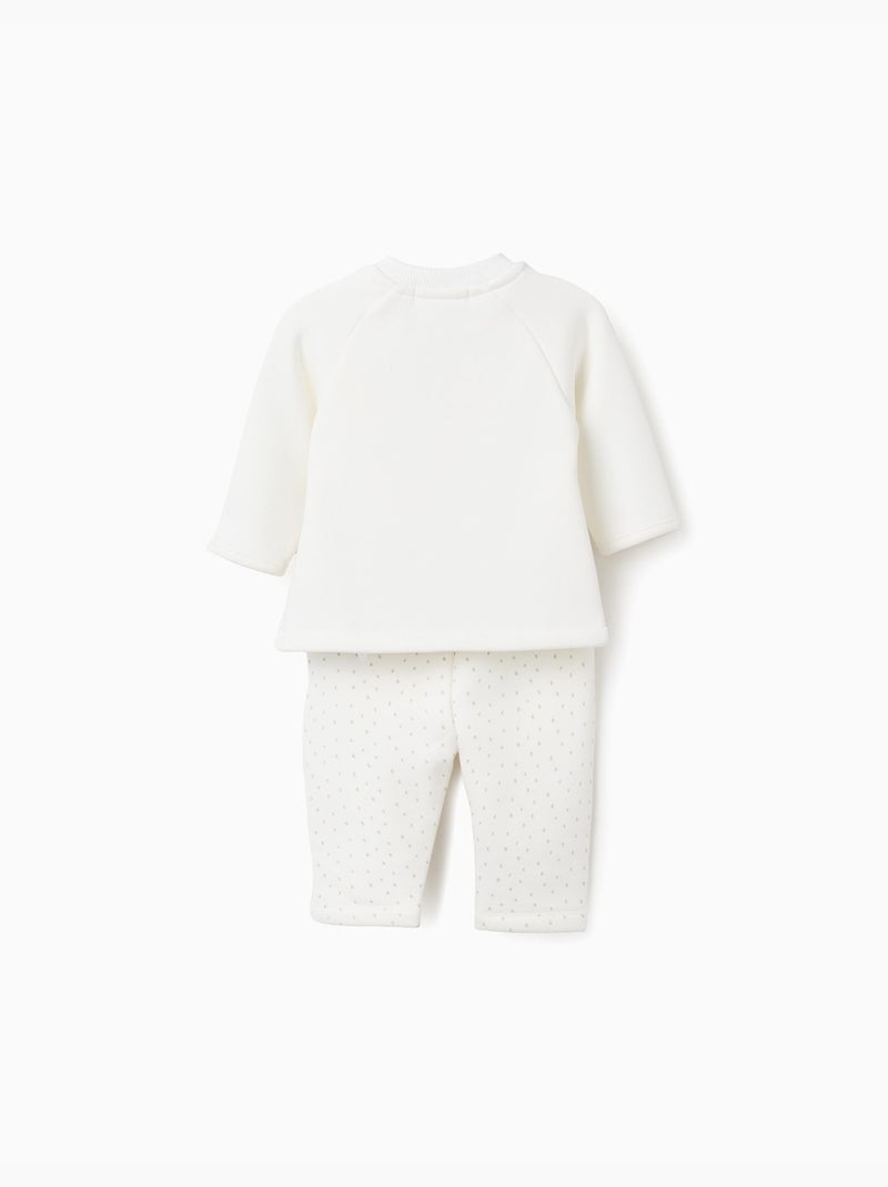 Sweat + pantalon à doublure en peluche Blanc - Kiabi