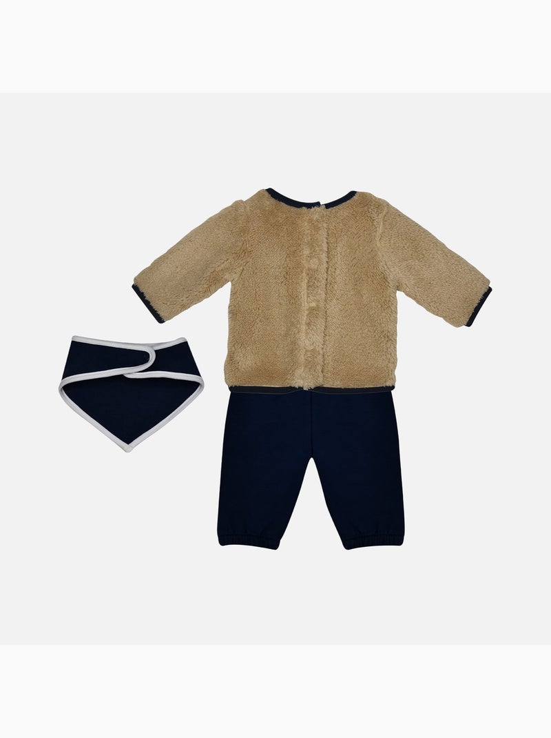 SWEAT + PANTALON + BAVOIR FULGENT Beige - Kiabi