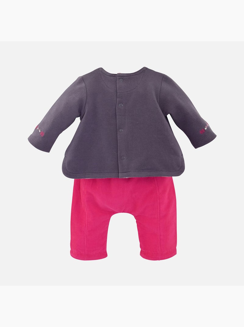 SWEAT + PANTALON BEBE FILLE FOLKLORE BABY Rose - Kiabi