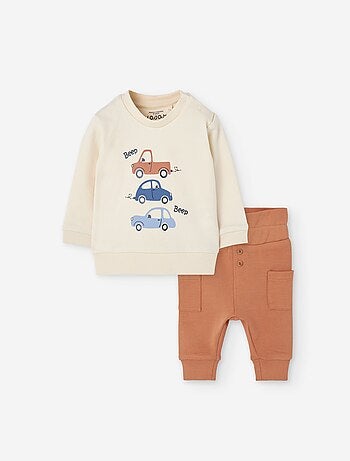 Sweat + pantalon cargo en coton