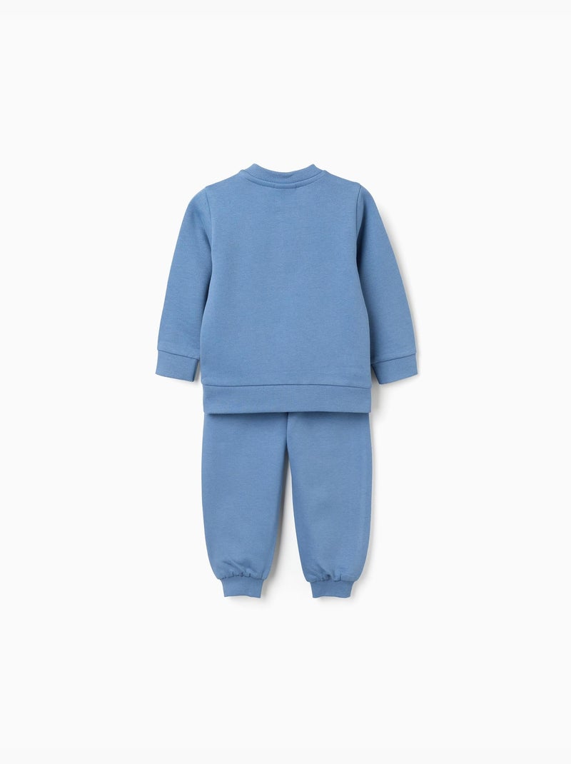 Sweat + pantalon de jogging en coton peigné avec Super Friends Bleu Bleu - Kiabi