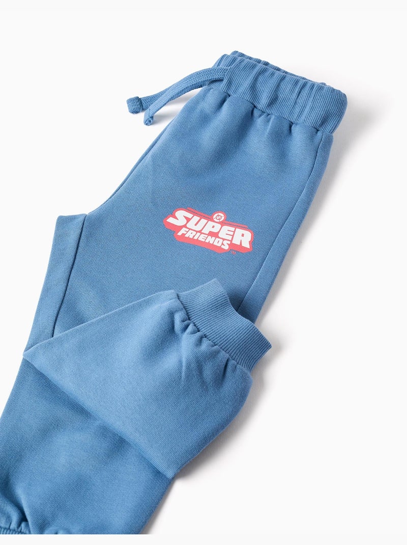 Sweat + pantalon de jogging en coton peigné avec Super Friends Bleu Bleu - Kiabi