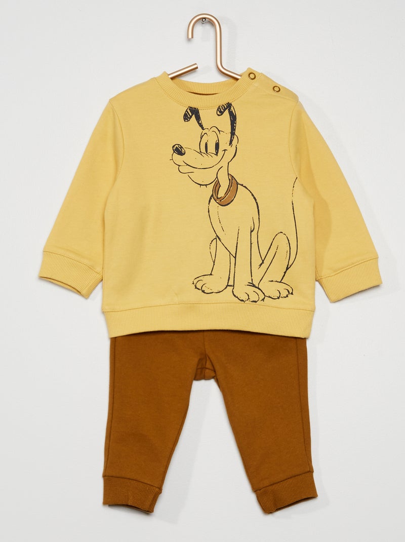Sweat + pantalon 'Disney' Jaune pluto - Kiabi