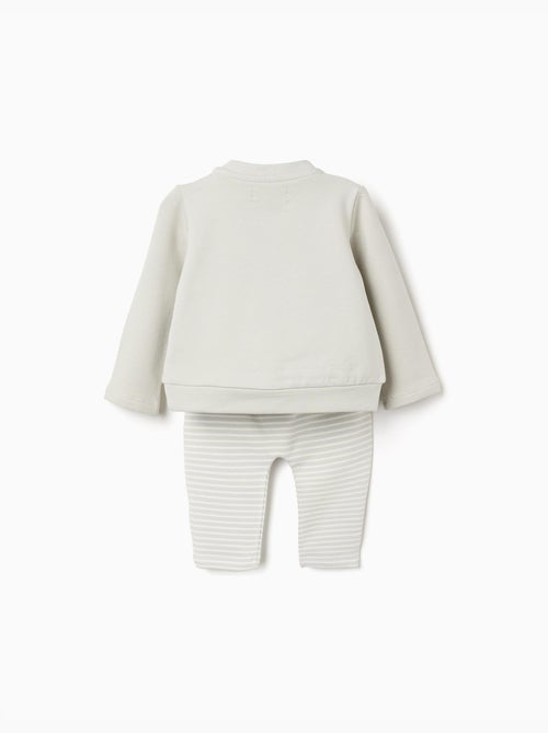 Sweat + pantalon en coton peigné - Kiabi