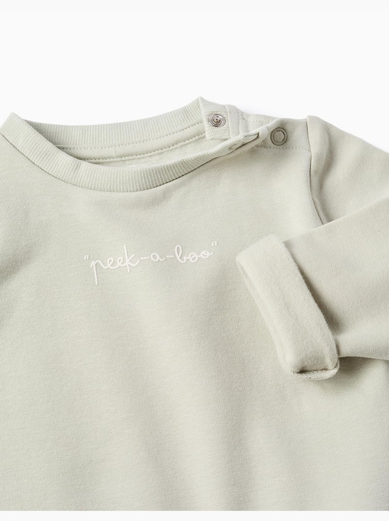 Sweat + pantalon en coton peigné Vert clair - Kiabi